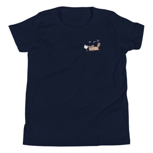 Youth Short Sleeve T-Shirt Raccoon Dandelion - Image 3