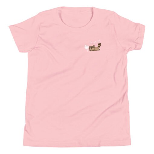 Youth Short Sleeve T-Shirt Raccoon Dandelion