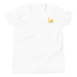 Youth Short Sleeve T-Shirt Orange Cat Bathing