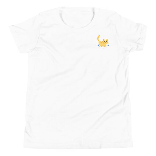 Youth Short Sleeve T-Shirt Orange Cat Bathing
